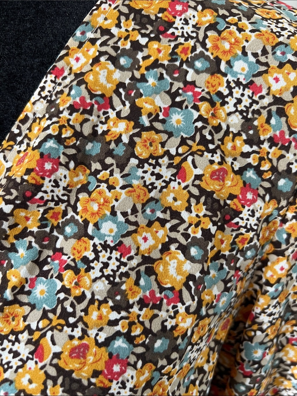Cupshe Floral Long-Sleeve V-Neck Mini Dress in Mustard Multi - Picture 3 of 6